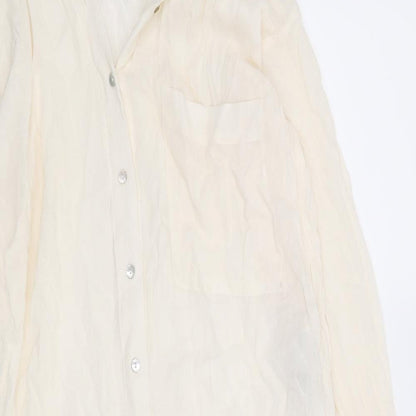 Womens UK Size S FOREVER 21 Beige Basic Button-Up