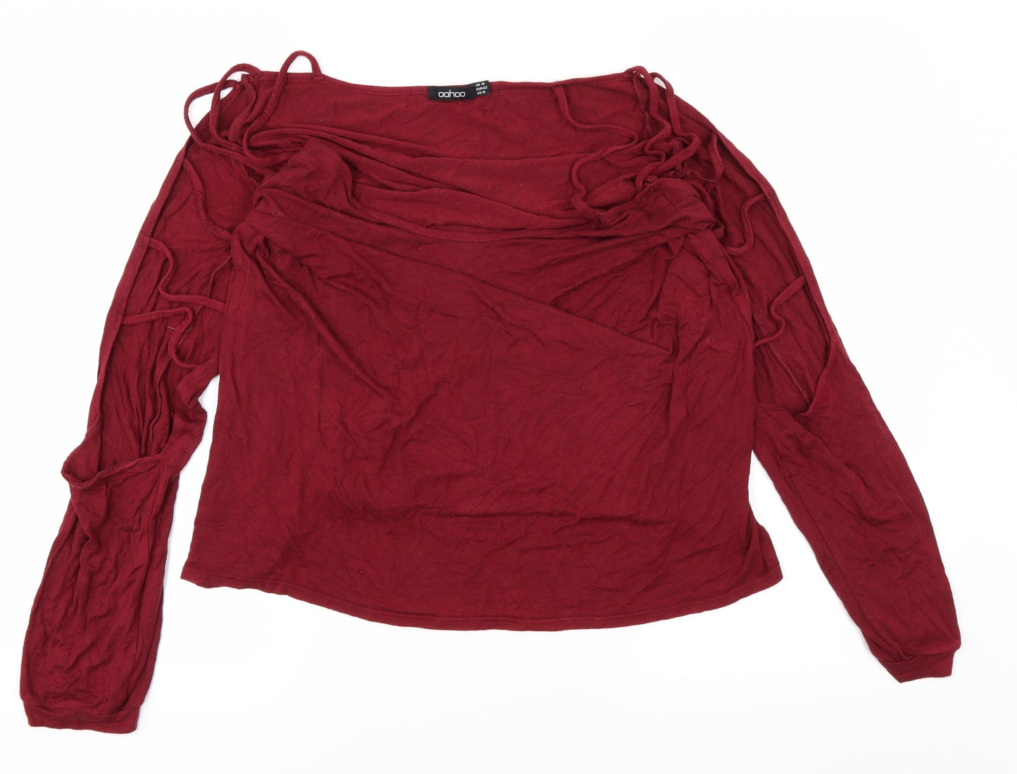 Boohoo Womens Red   Basic Blouse Size 14