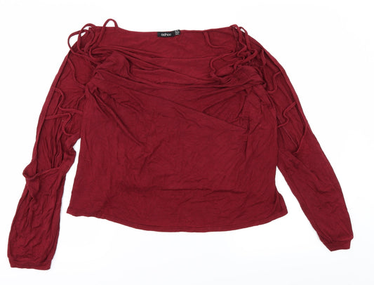 Boohoo Womens Red   Basic Blouse Size 14