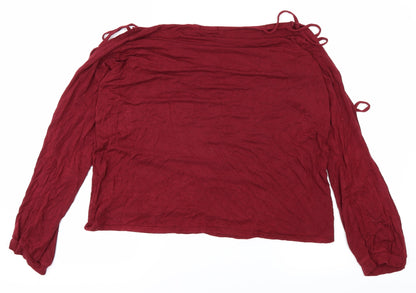 Boohoo Womens Red   Basic Blouse Size 14