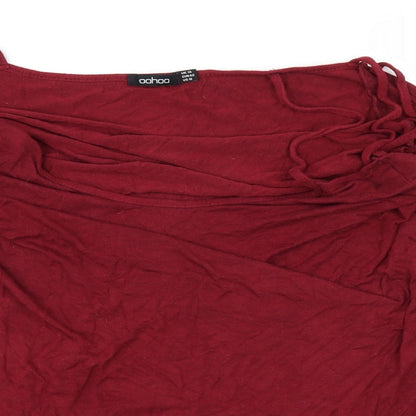 Boohoo Womens Red   Basic Blouse Size 14