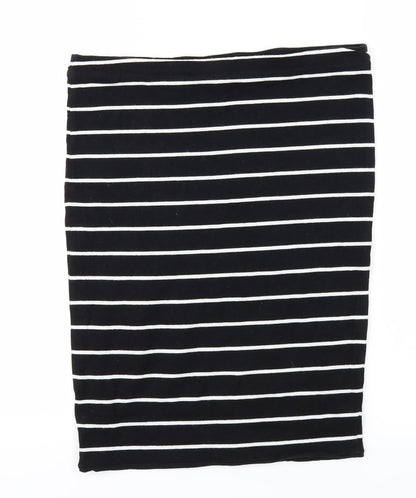 H&M Womens Black Striped  Mini Skirt Size S