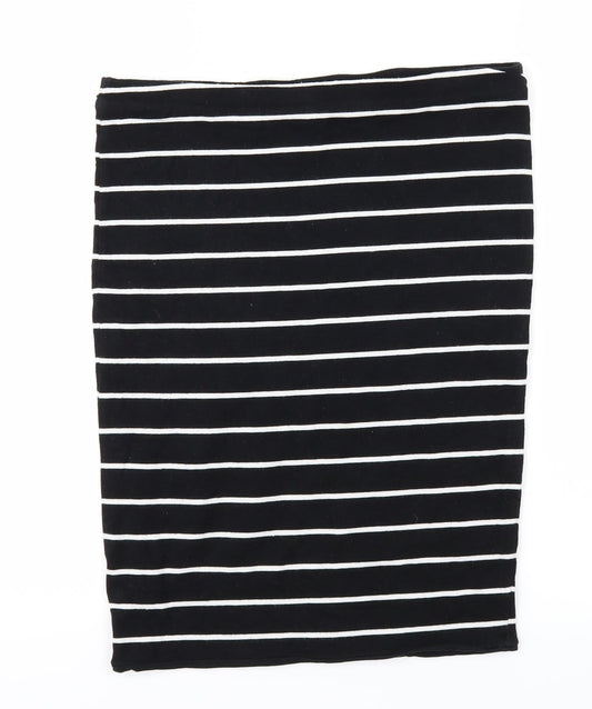 H&M Womens Black Striped  Mini Skirt Size S