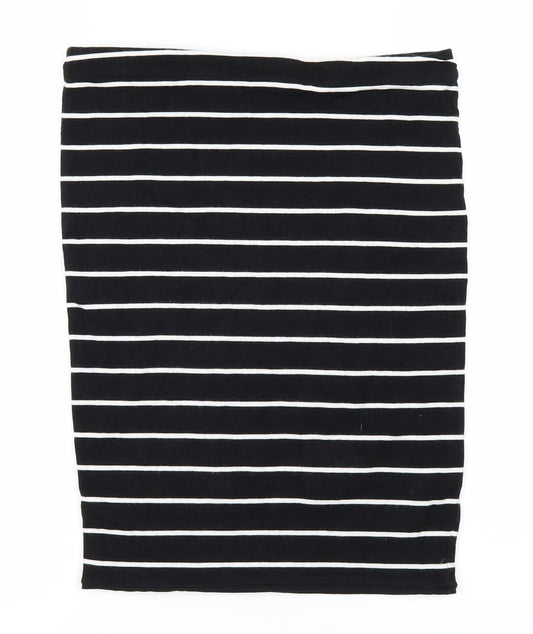 H&M Womens Black Striped  Mini Skirt Size S
