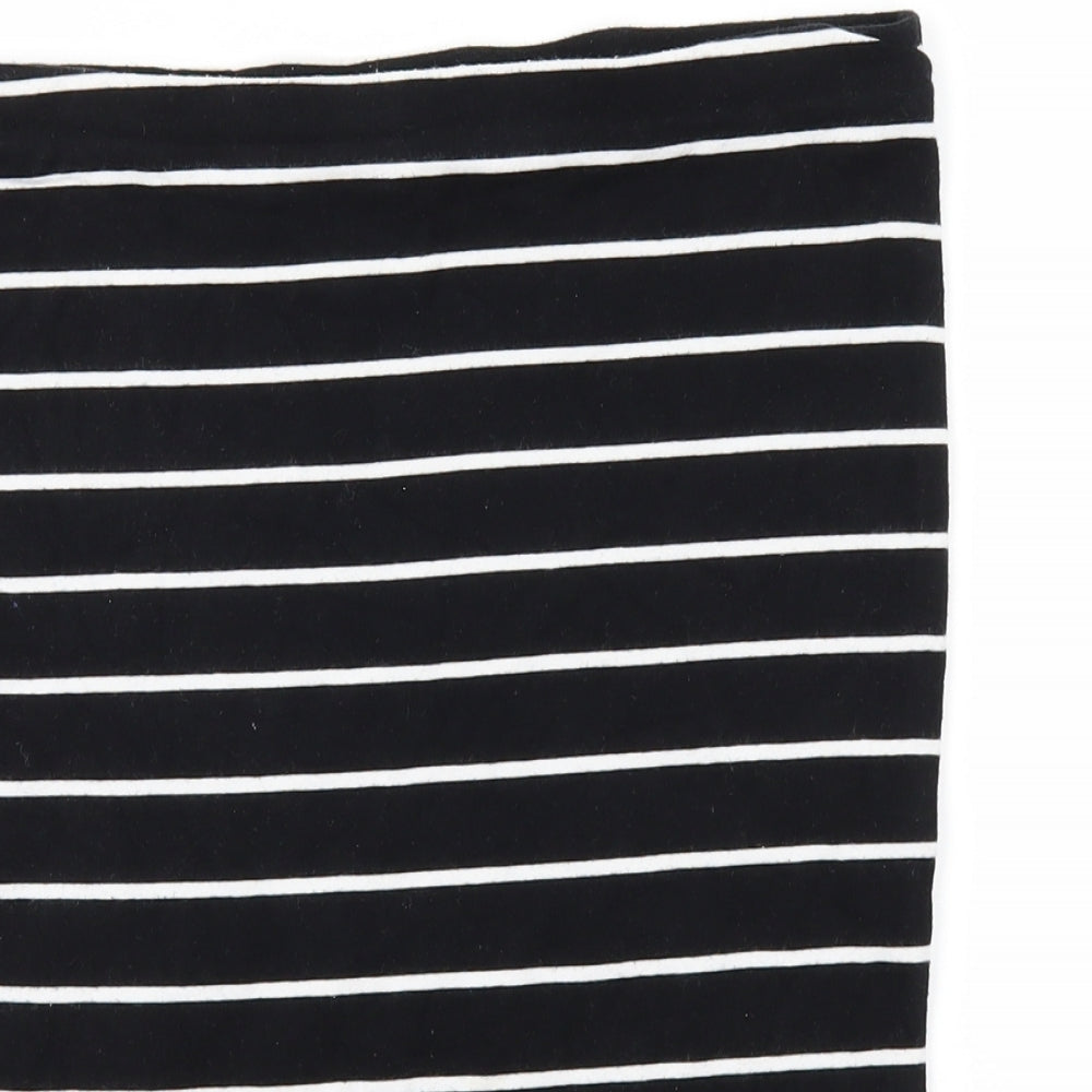 H&M Womens Black Striped  Mini Skirt Size S