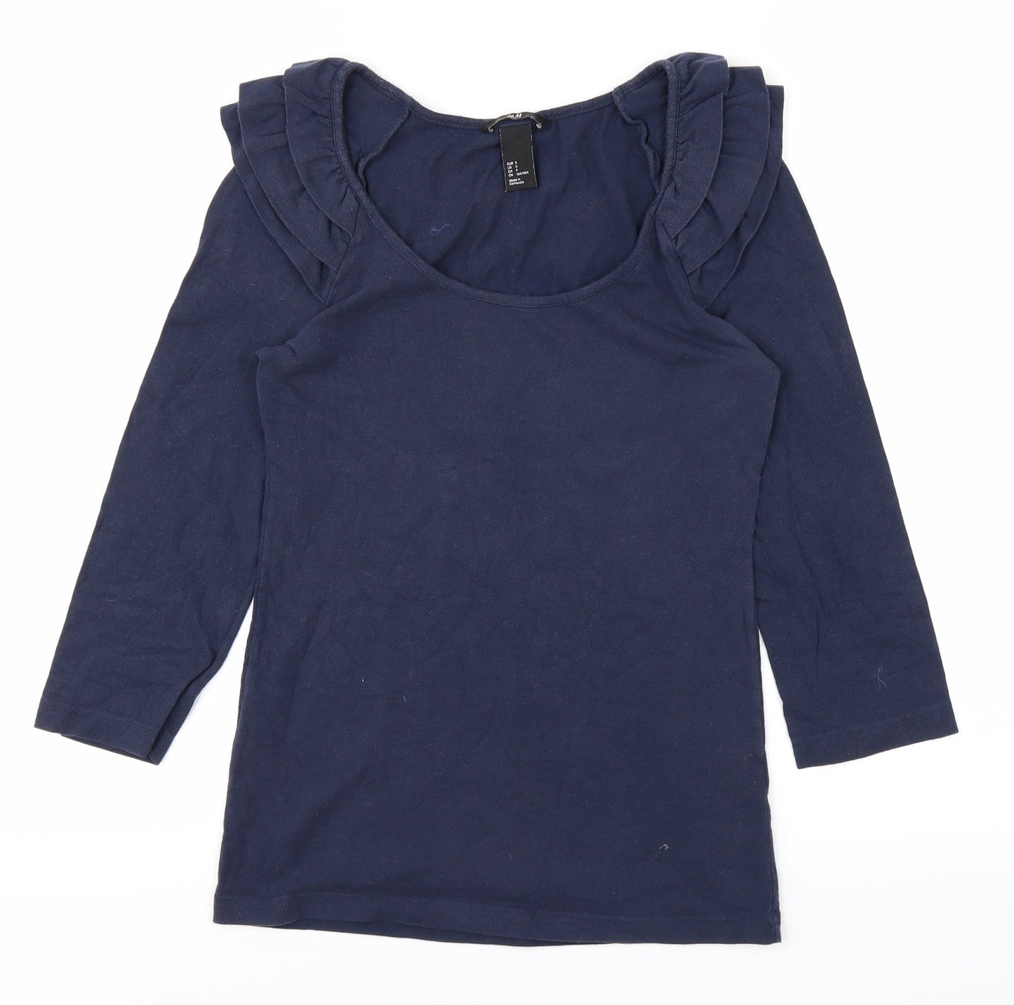 Womens UK Size S H&M Blue Basic T-Shirt
