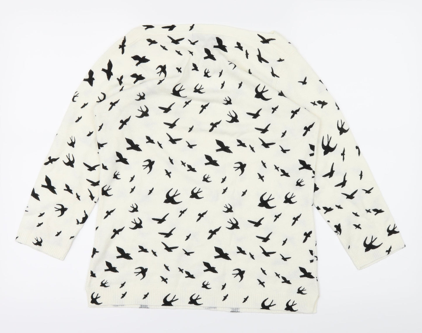 Papaya Womens White Animal Print  Pullover Jumper Size 10