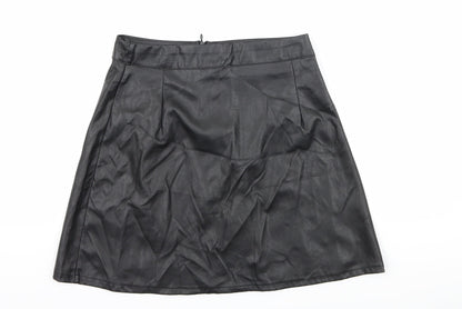 Boohoo Womens Black   A-Line Skirt Size 8
