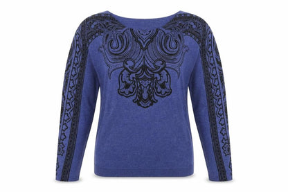 Marks & Spencer Womens Blue Geometric  Pullover Jumper Size 10