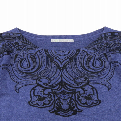 Marks and Spencer Womens Blue Geometric  Pullover Jumper Size 10
