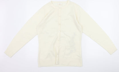 Preworn Womens Ivory   Cardigan Jumper Size 10