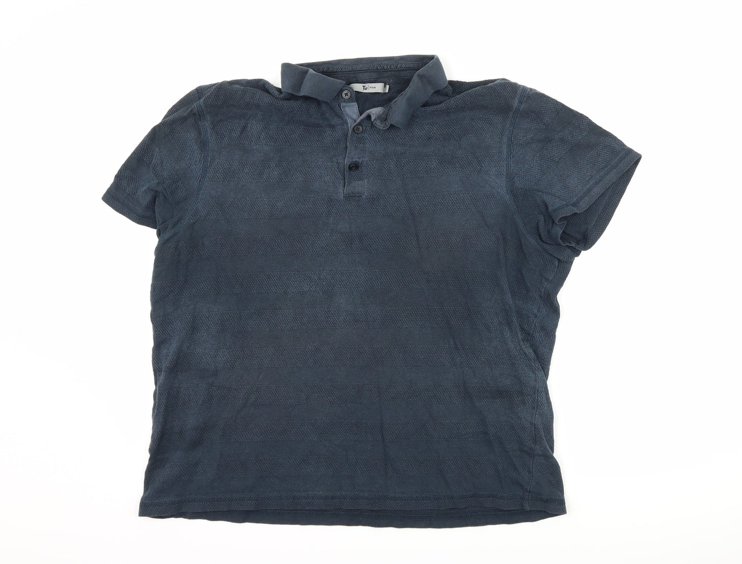 TU Mens Blue    Polo Size L