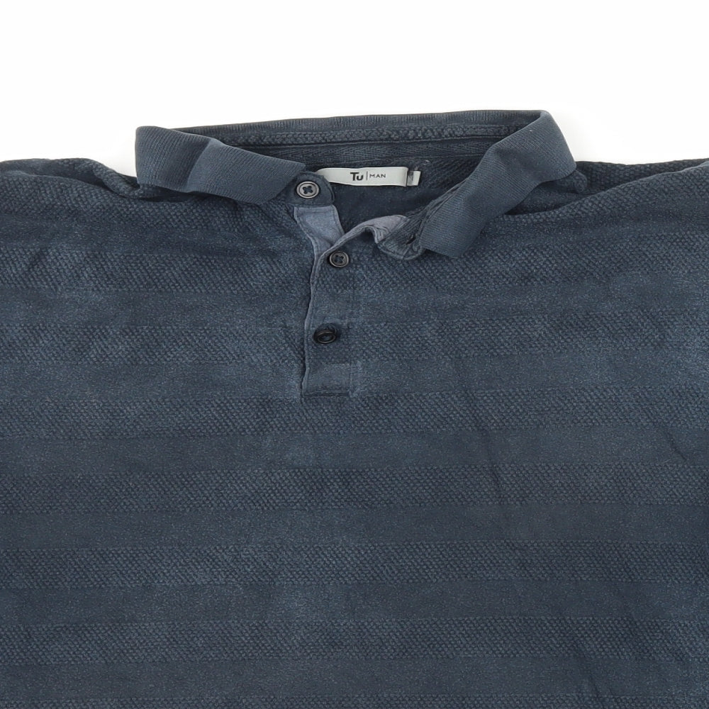 TU Mens Blue    Polo Size L
