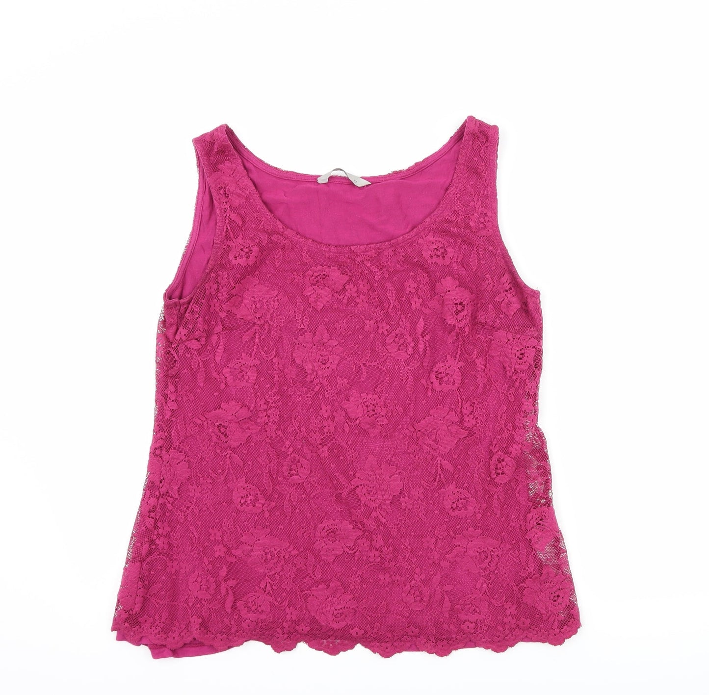 TU Womens Pink Floral  Basic Tank Size 12