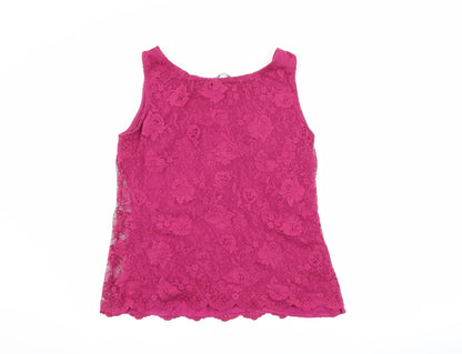 TU Womens Pink Floral  Basic Tank Size 12