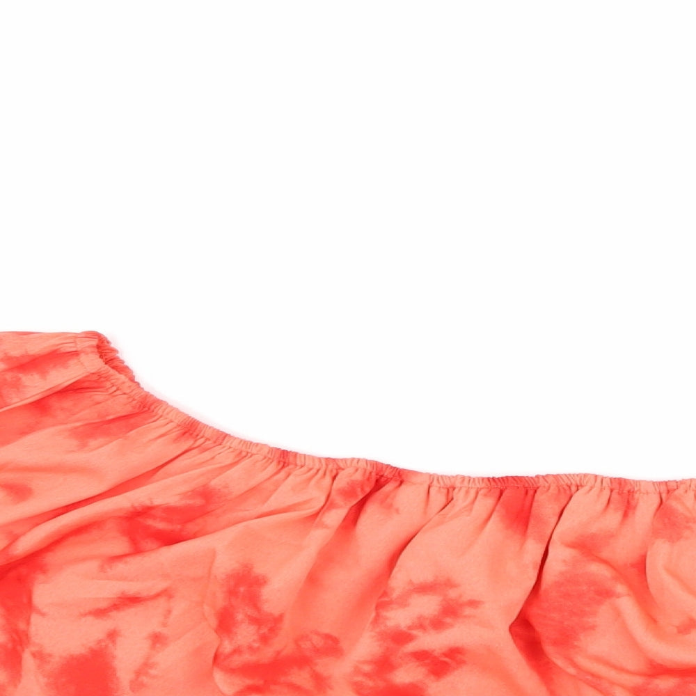 Womens UK Size 14 Boohoo Red Cropped T-Shirt