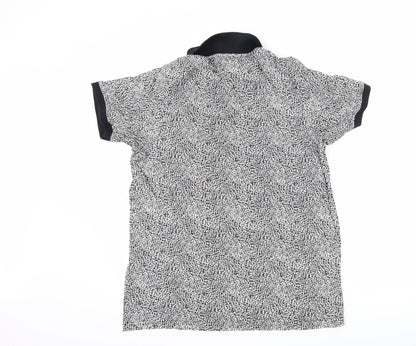 Cedar Wood State Mens Black Polka Dot   Polo Size L