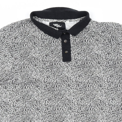 Cedar Wood State Mens Black Polka Dot   Polo Size L