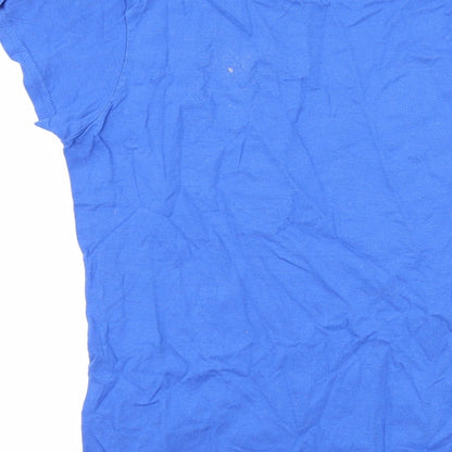Womens UK Size M Gildan Blue Basic T-Shirt