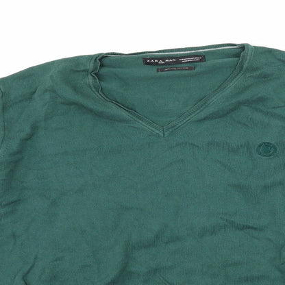 Zara Mens Green   Pullover Jumper Size M