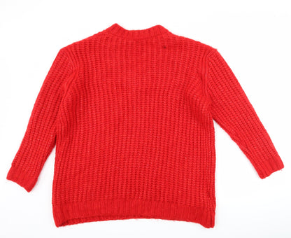 Mango Womens Red   Pullover Jumper Size S