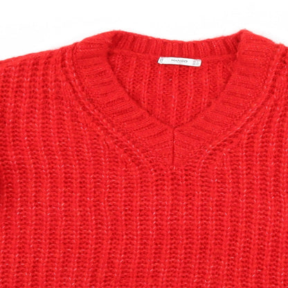 Mango Womens Red   Pullover Jumper Size S
