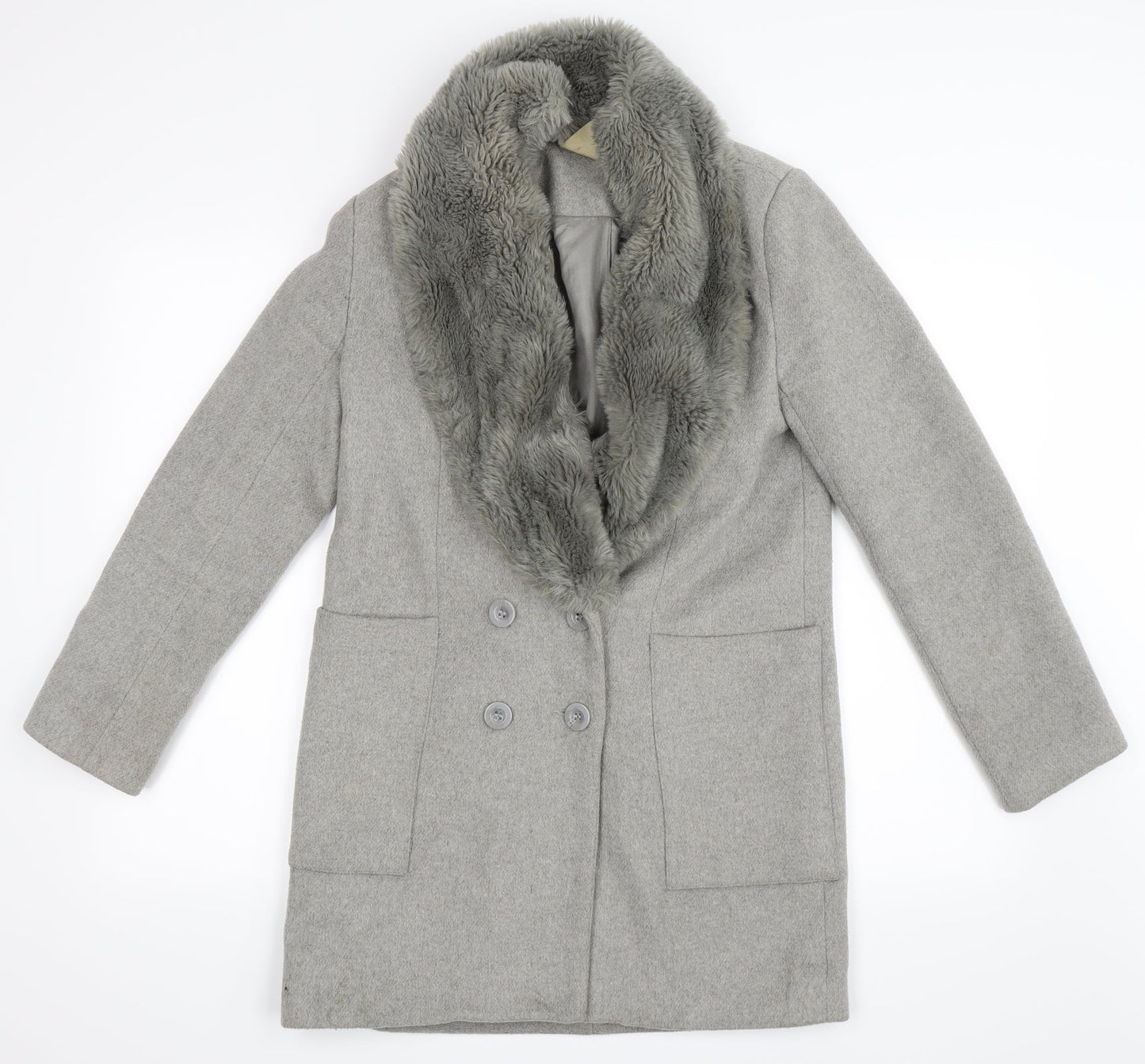 Womens UK Size S FOREVER 21 Grey Trench Coat