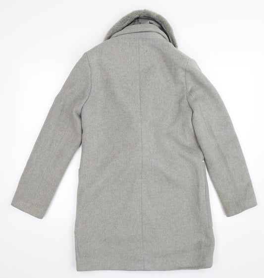 FOREVER 21 Womens Grey   Trench Coat Coat Size S