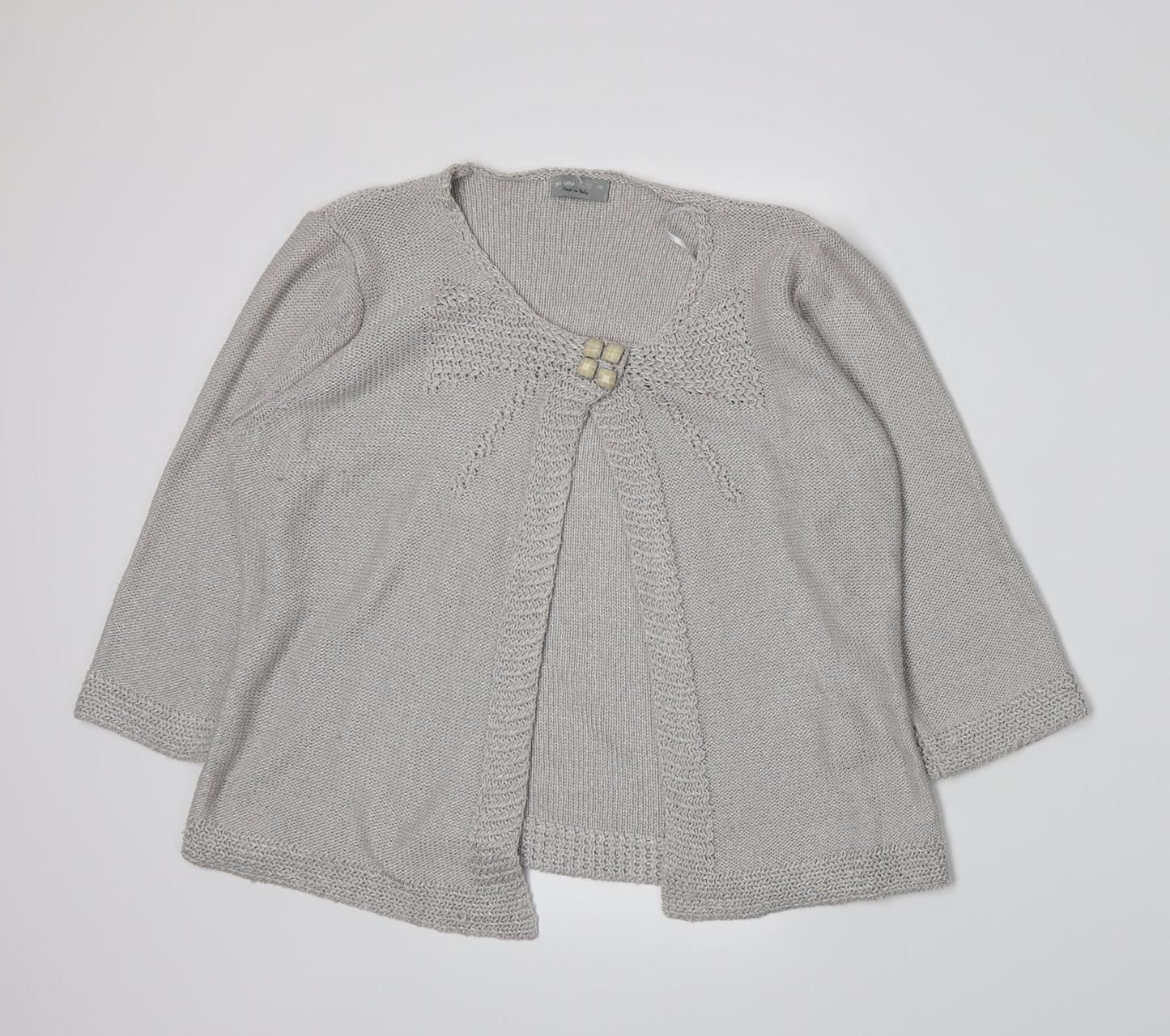 Per Una Womens Grey  Knit Cardigan Jumper Size M