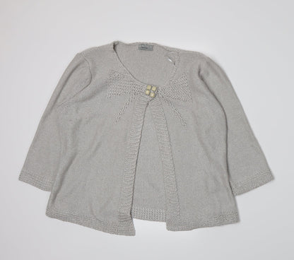 Per Una Womens Grey  Knit Cardigan Jumper Size M