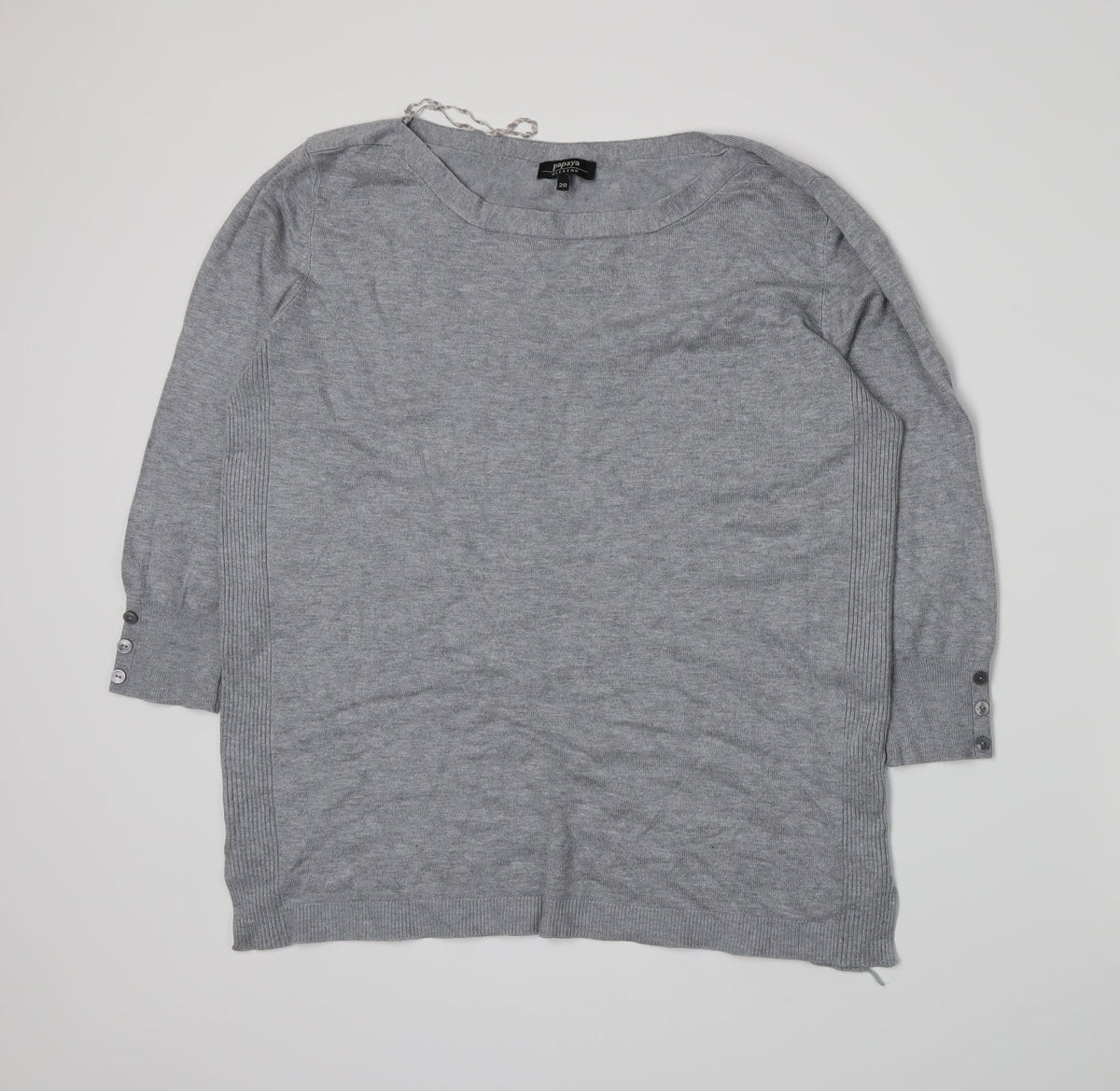 Papaya Womens Grey  Knit Pullover Jumper Size 20