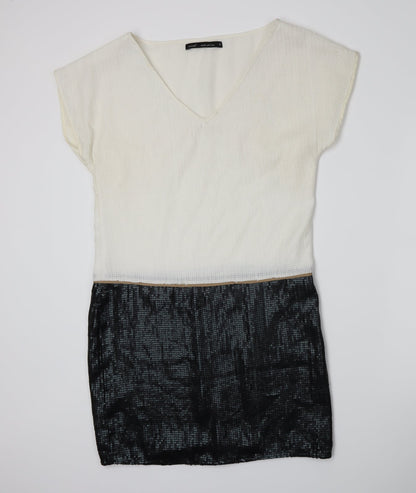 NEXT Womens White Colourblock  A-Line  Size 12