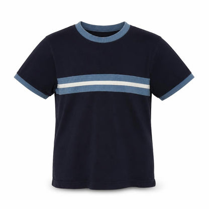 BHS Boys Blue Striped Jersey Basic T-Shirt Size 5 Years