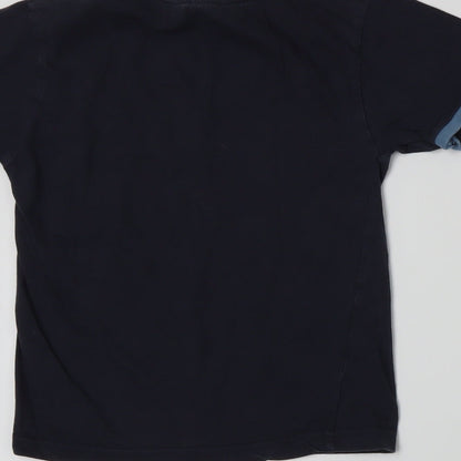 BHS Boys Blue Striped Jersey Basic T-Shirt Size 5 Years