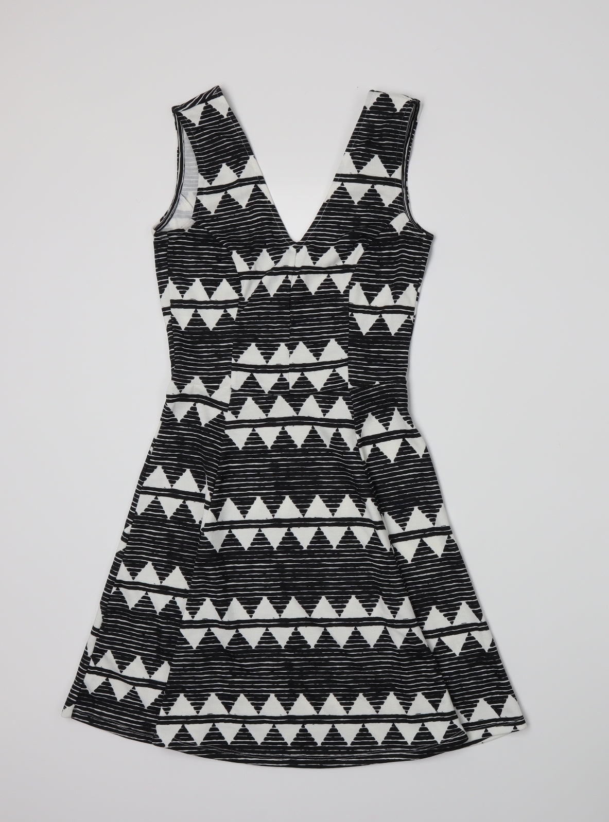 H&M` Womens Black Striped  A-Line  Size XS