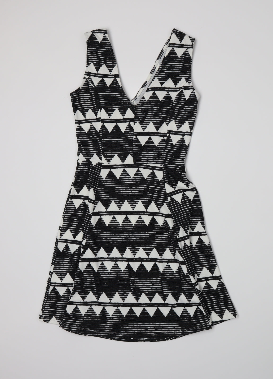 H&M` Womens Black Striped  A-Line  Size XS