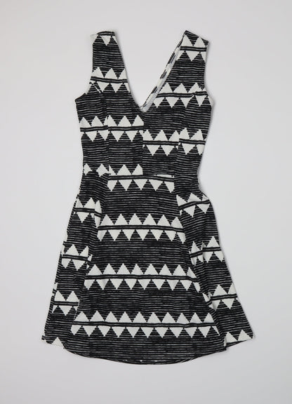 H&M` Womens Black Striped  A-Line  Size XS