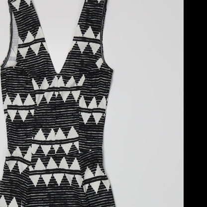 H&M` Womens Black Striped  A-Line  Size XS