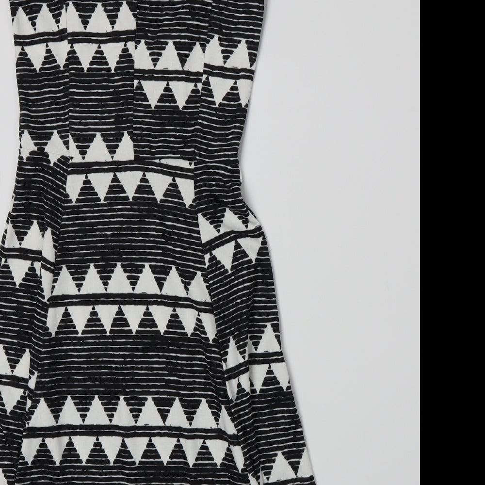 H&M` Womens Black Striped  A-Line  Size XS