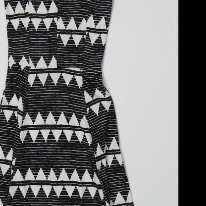 H&M` Womens Black Striped  A-Line  Size XS