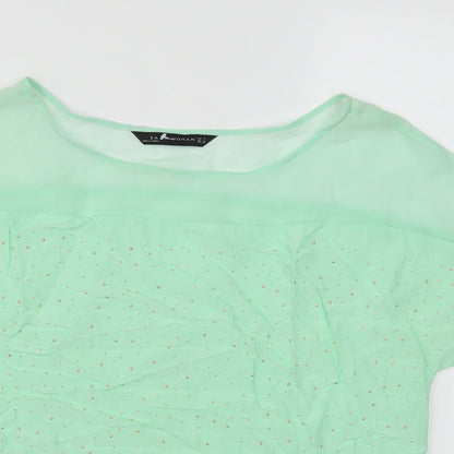 Womens UK Size M Zara Green Basic T-Shirt