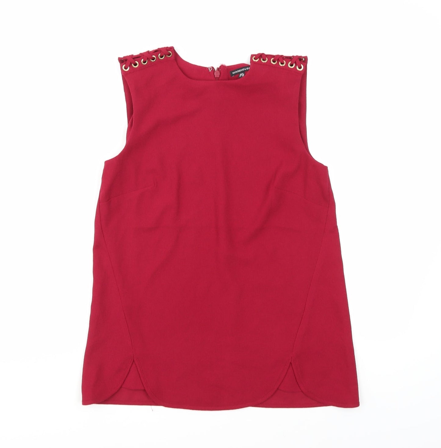 Womens UK Size 8 Warehouse Red Basic Tank