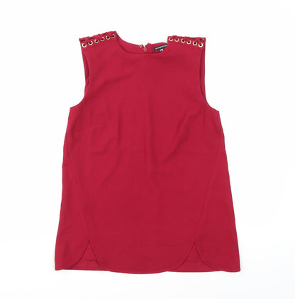Womens UK Size 8 Warehouse Red Basic Tank