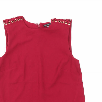 Womens UK Size 8 Warehouse Red Basic Tank