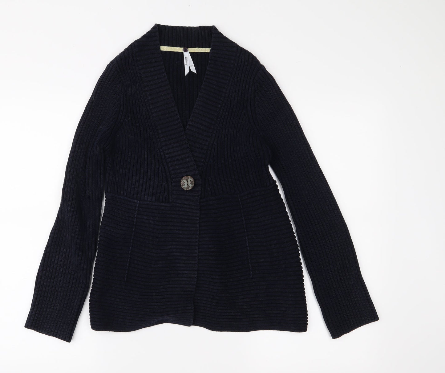 Wolsey Womens Blue  Knit Cardigan Jumper Size 10
