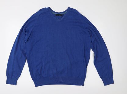 EWM Mens Blue  Knit Pullover Jumper Size L