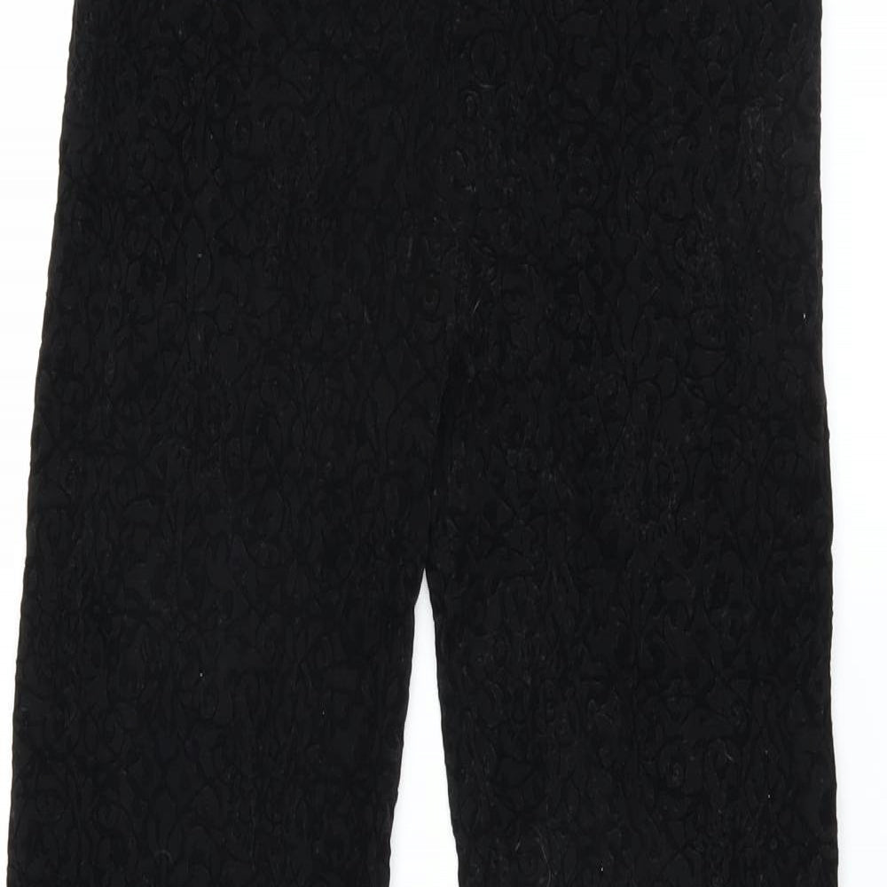 Sainsburys Womens Black Floral  Trousers  Size 10 L29 in