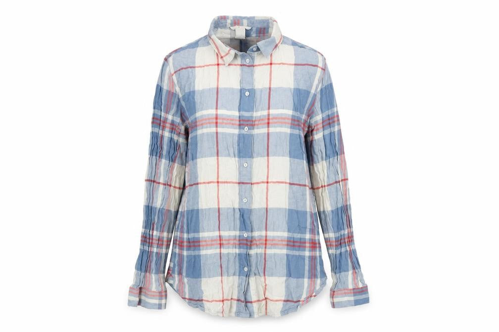 Womens UK Size 8 H&M Blue Basic Button-Up