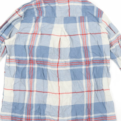 Womens UK Size 8 H&M Blue Basic Button-Up