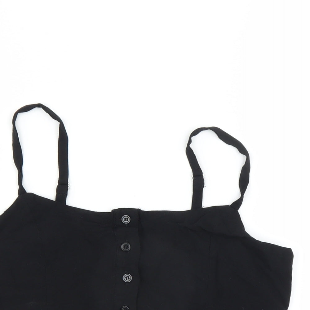 Womens UK Size 10 New Look Black Basic Blouse